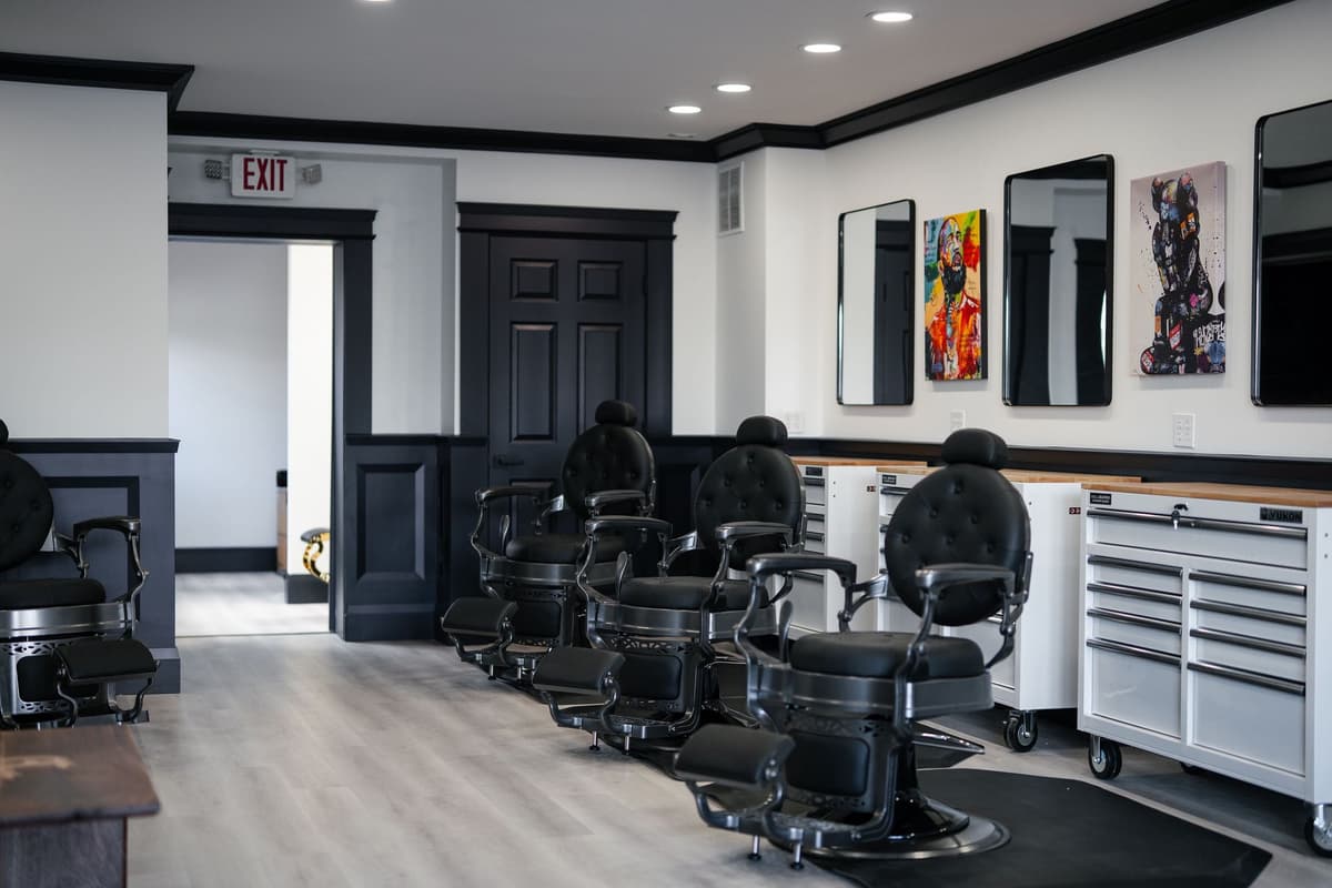 Shop interior with barber chairs